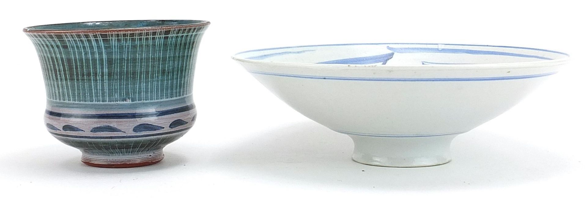 Aldermaston studio pottery comprising two bowls, one by Julian Belmont, each signed to the base, the - Image 2 of 5