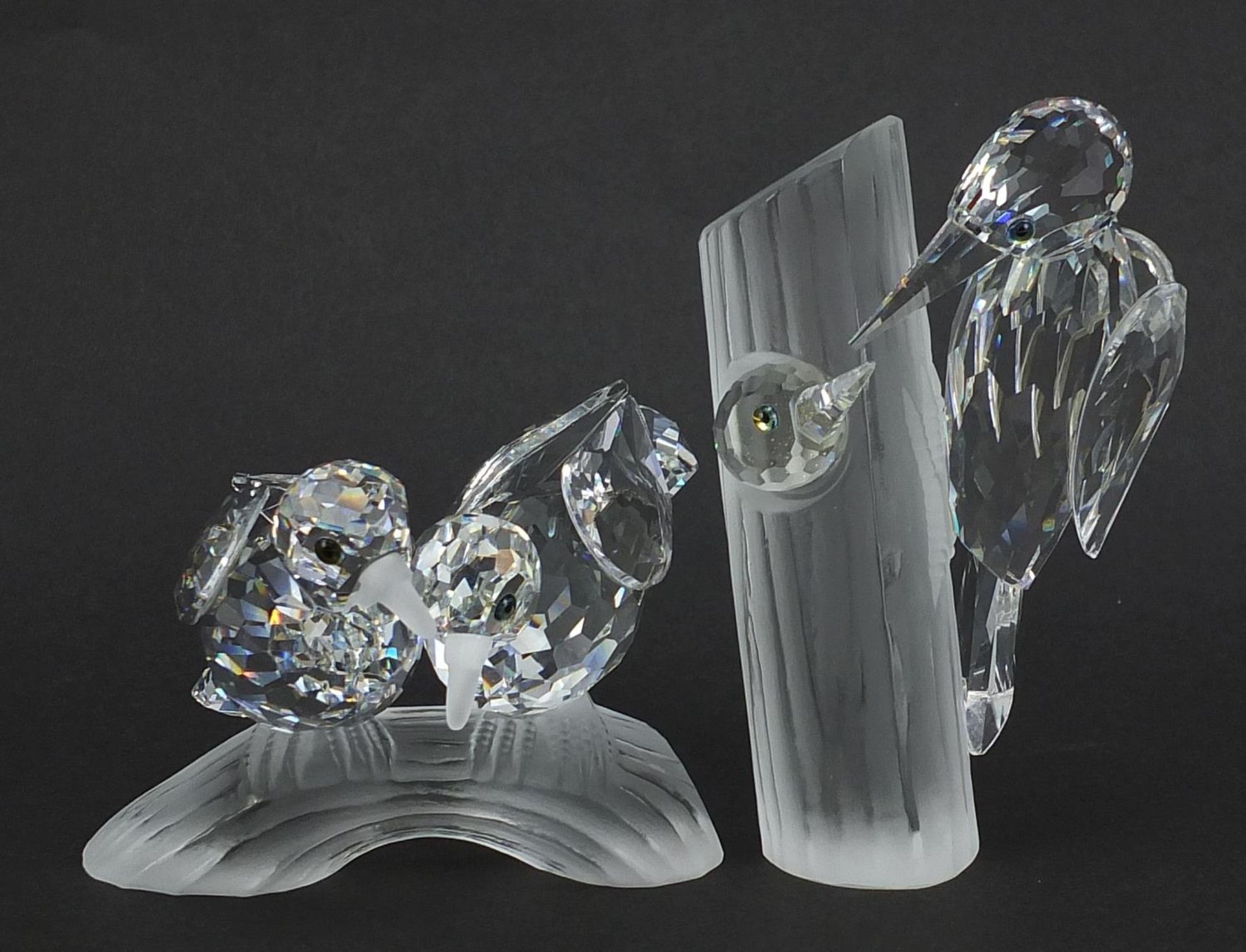 Swarovski Crystal 1988 and 1989 Annual Edition turtle doves and woodpeckers with boxes, the - Bild 2 aus 5