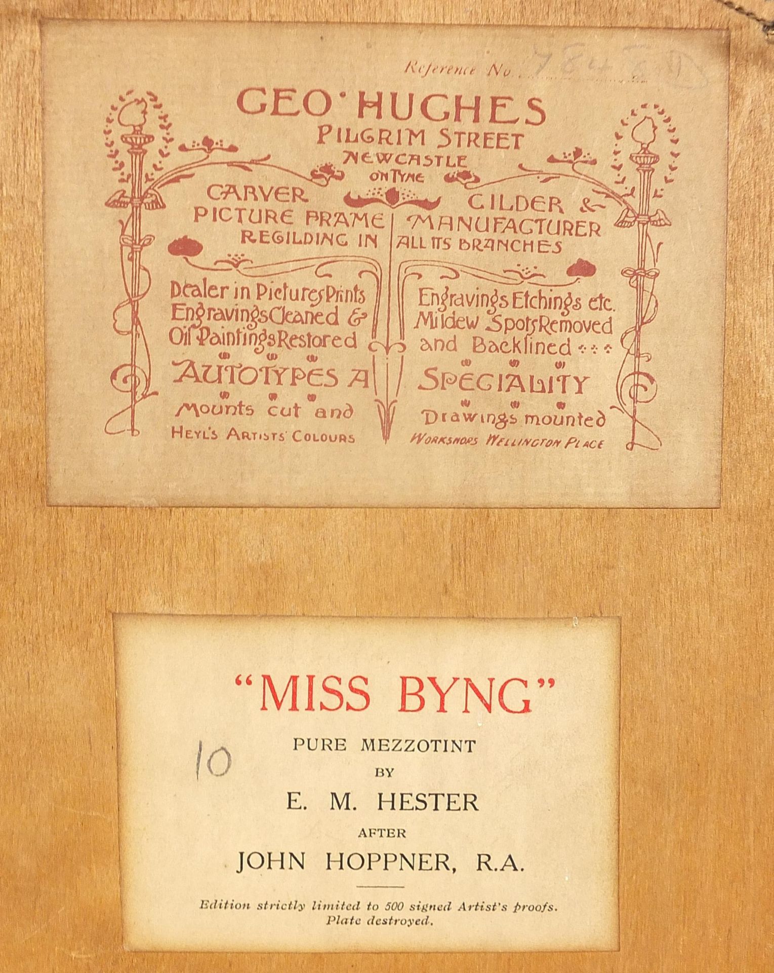 E M Hester - Miss Byng and Miss Crocker, pair of pencil signed mezzotints in colour, one after Sir - Image 6 of 11