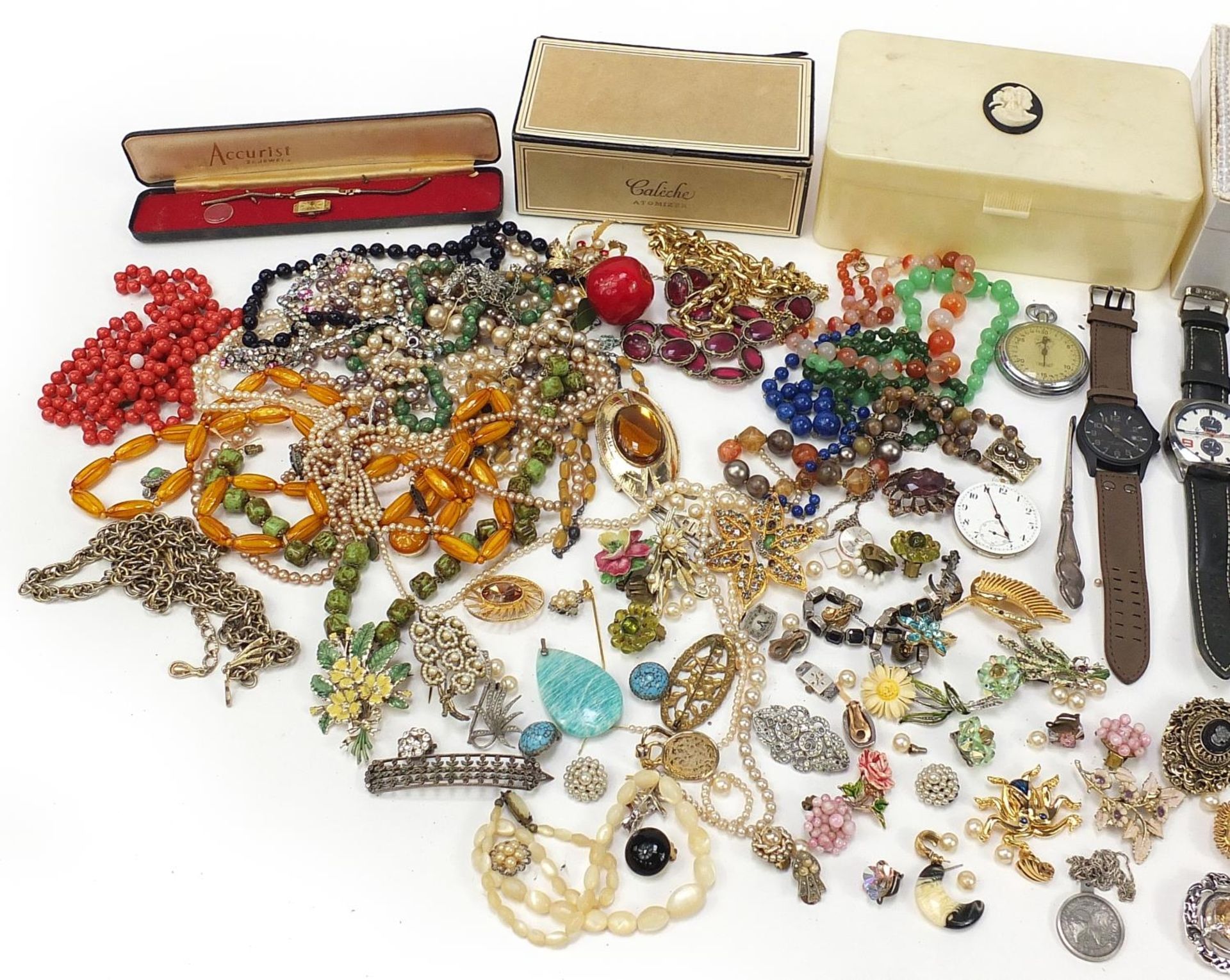Vintage and later costume jewellery and wristwatches including necklaces, brooches, earrings and - Image 2 of 4