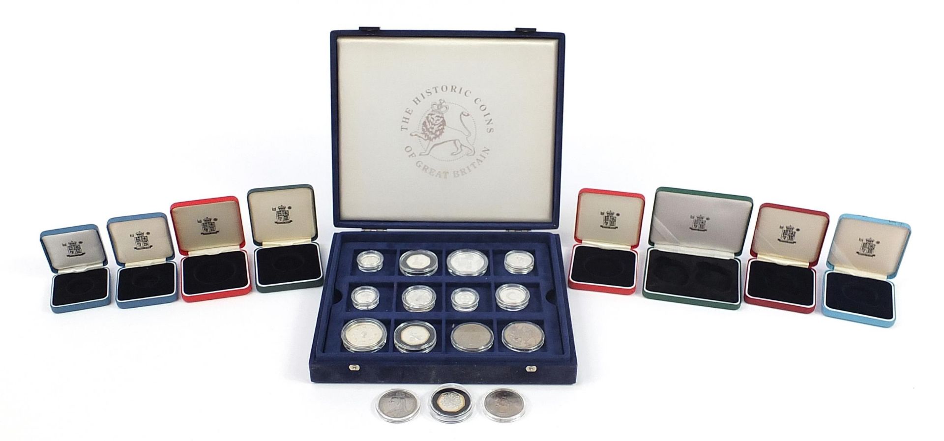 Collection of British coinage, some silver proof and silver including 1889 crown, 1995 World War