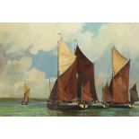 After Dion Pears - Sailing boats on water, British school oil on board, mounted and framed, 58cm x