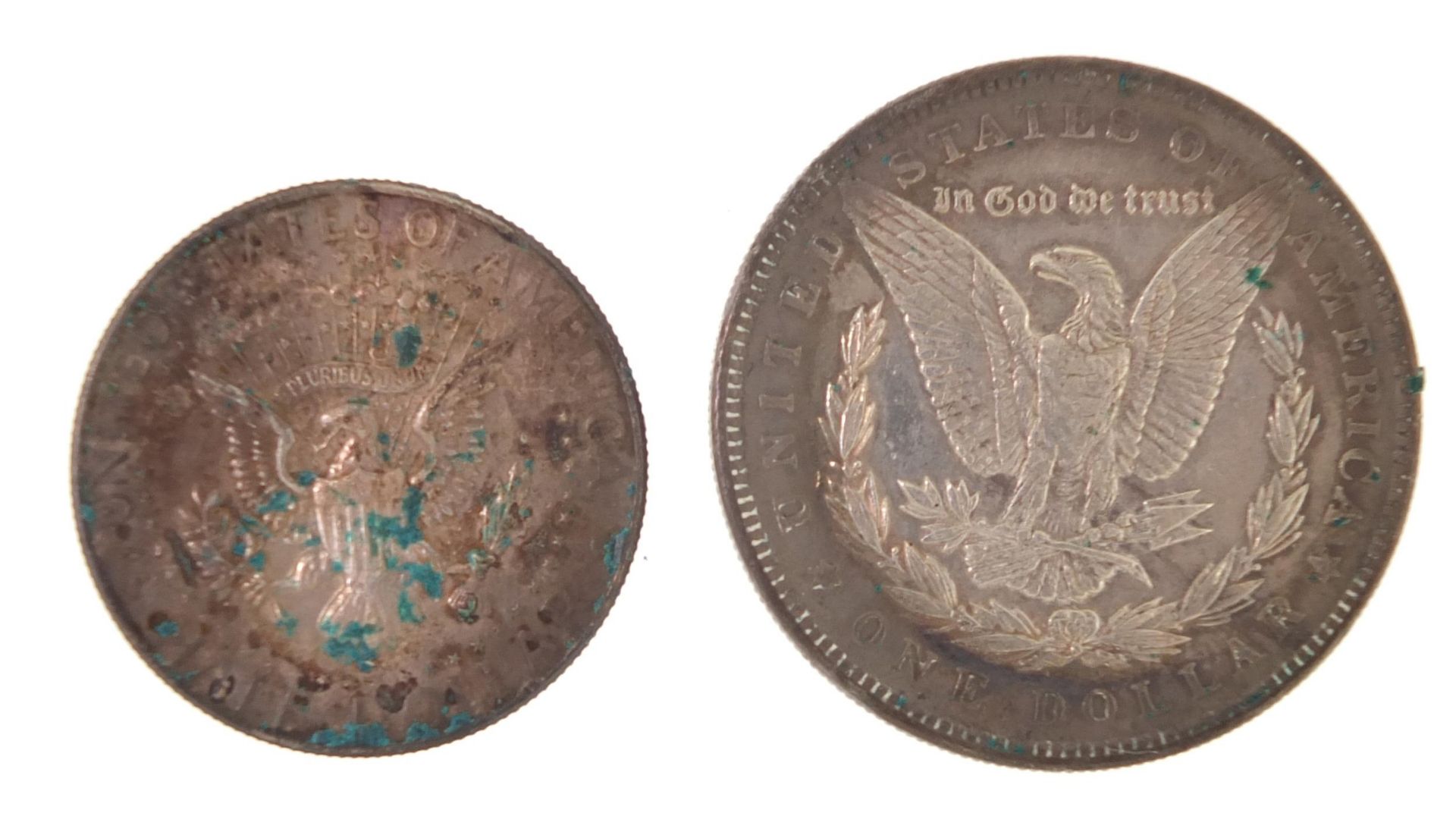 American 1886 dollar and 1964 half dollar