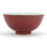 Chinese porcelain bowl having a sang de boeuf glaze, six figure character marks to the base, 14.