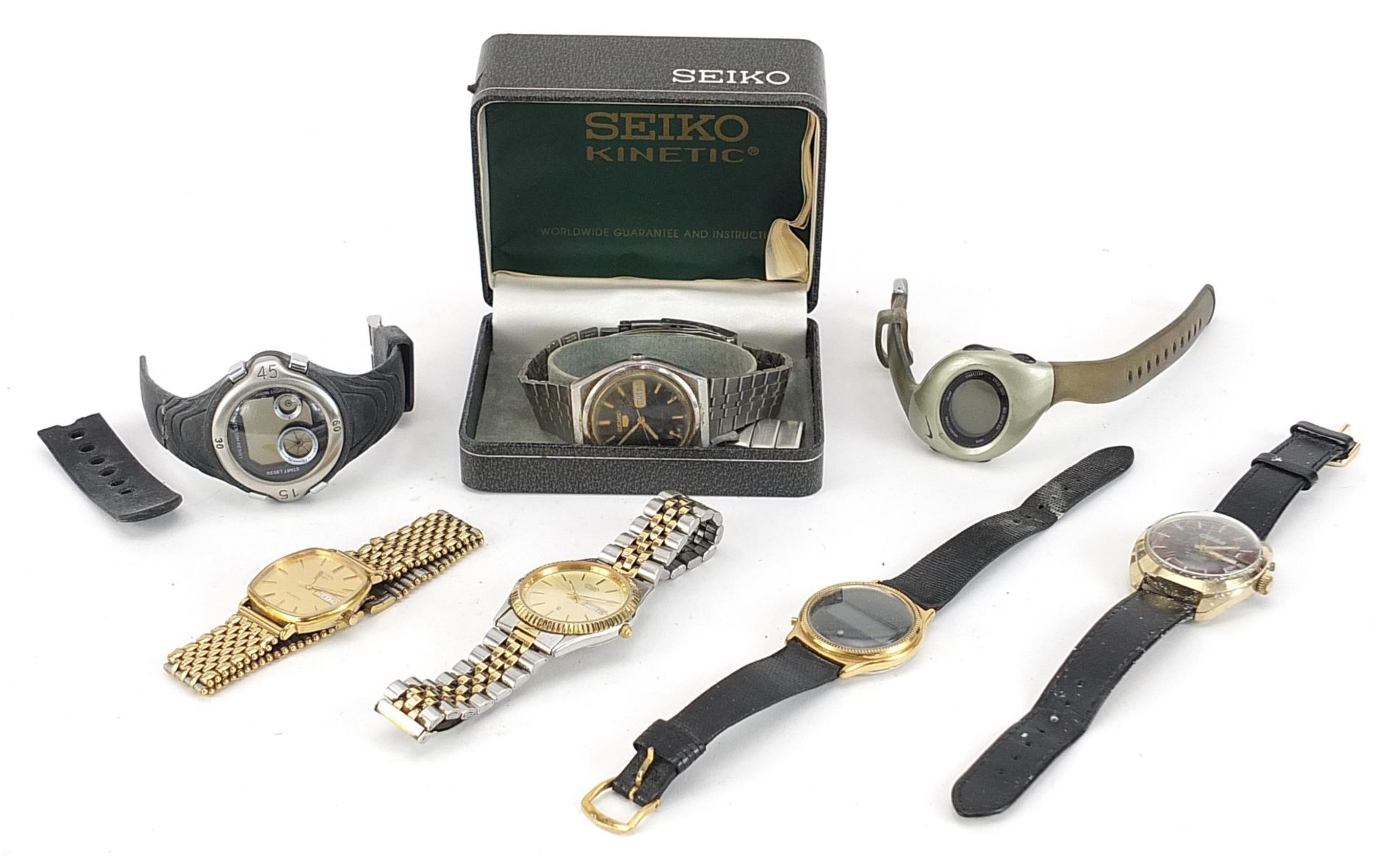 Vintage and later wristwatches including Rotary and Seiko with box