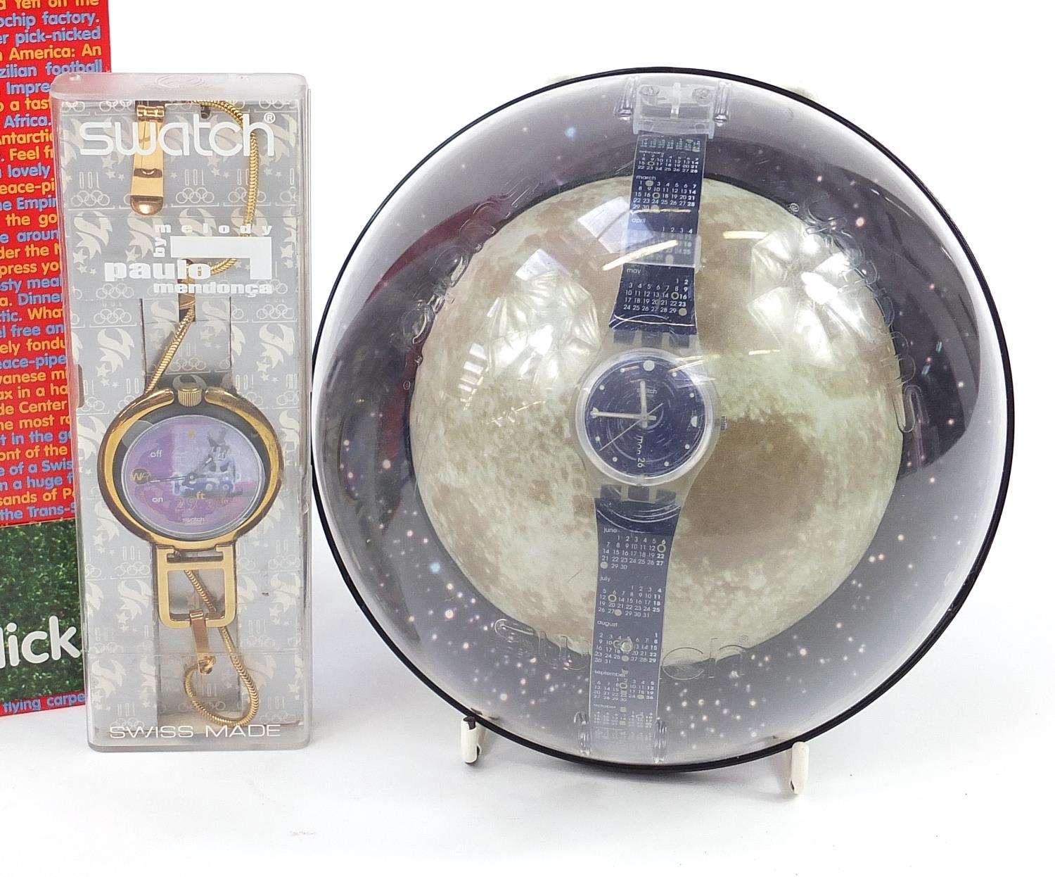 Swatch, six Swatch Collector's Club wristwatches with boxes and cases including The Moon, Batman and - Image 4 of 4