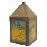 Vintage motoring interest Sternol of London tin oilcan, 49cm high