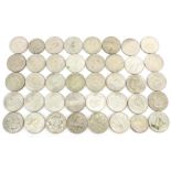 Collection of George VI British pre 1947 half crowns, 561.0g