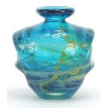 Mdina colourful glass vase with handles, 14cm high