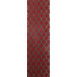 Islamic floral textile on pine stretcher, unframed, 138.5cm x 39.5cm