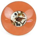 Gunhild, Danish porcelain centre bowl decorated with a bird and berries, 32.5cm in diameter