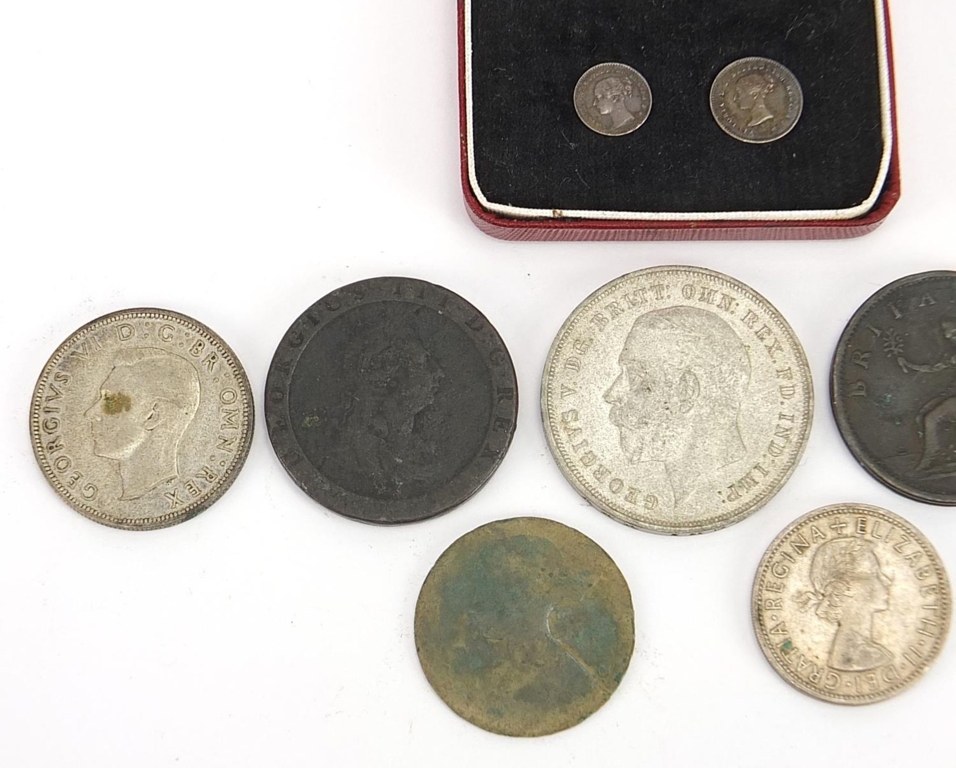 George III and later British coinage including two 1814 maundy coins and 1935 Rocking Horse crown - Bild 5 aus 6