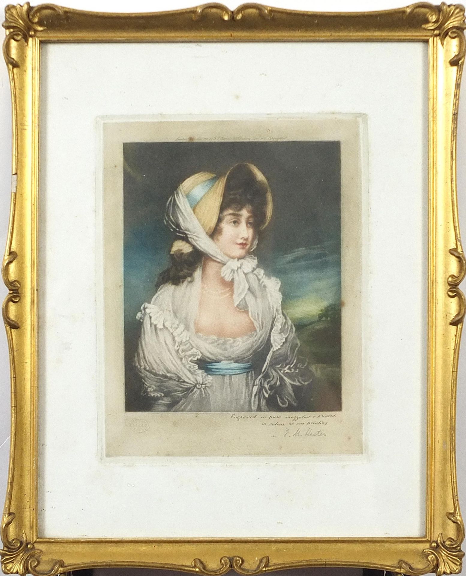 E M Hester - Miss Byng and Miss Crocker, pair of pencil signed mezzotints in colour, one after Sir - Image 3 of 11