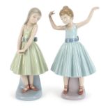 Pair of Lladro figurines of ballerinas, the largest 27cm high