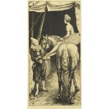 Dame Laura Knight - The Bareback Rider, pencil signed etching, C Dingley labels verso, mounted,