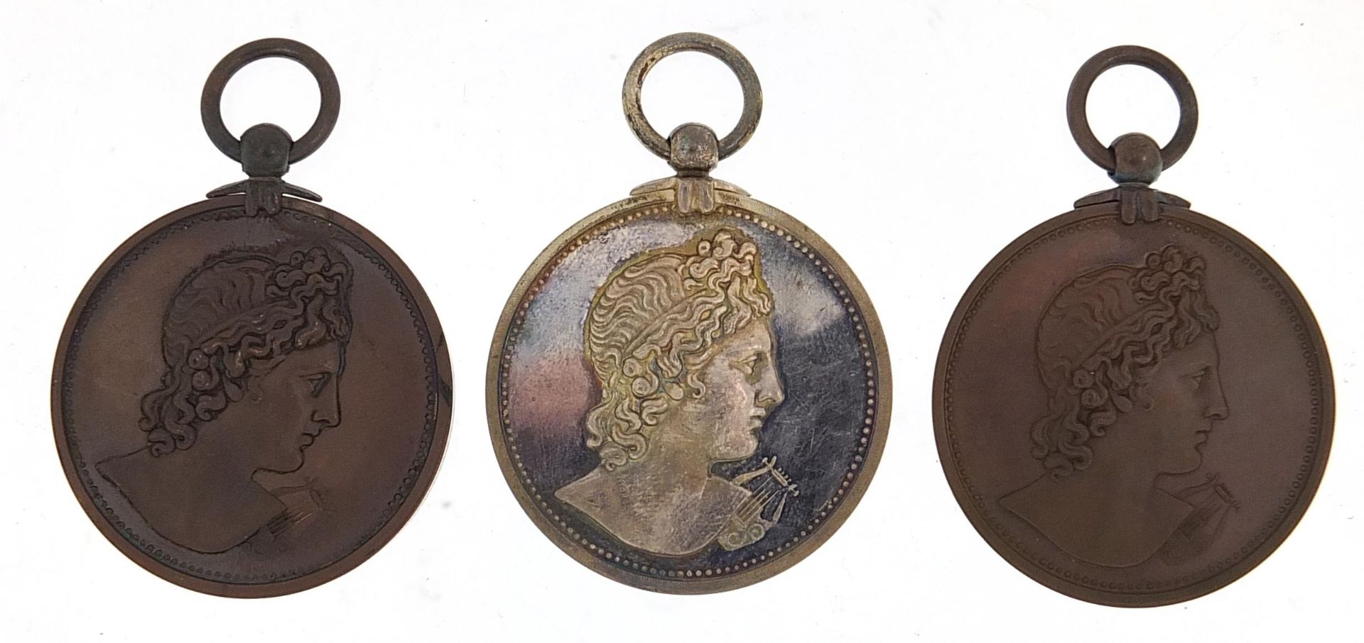 Three John Pinches London Royal Academy of Music medals for Rosalind Bentley housed in velvet - Image 2 of 4