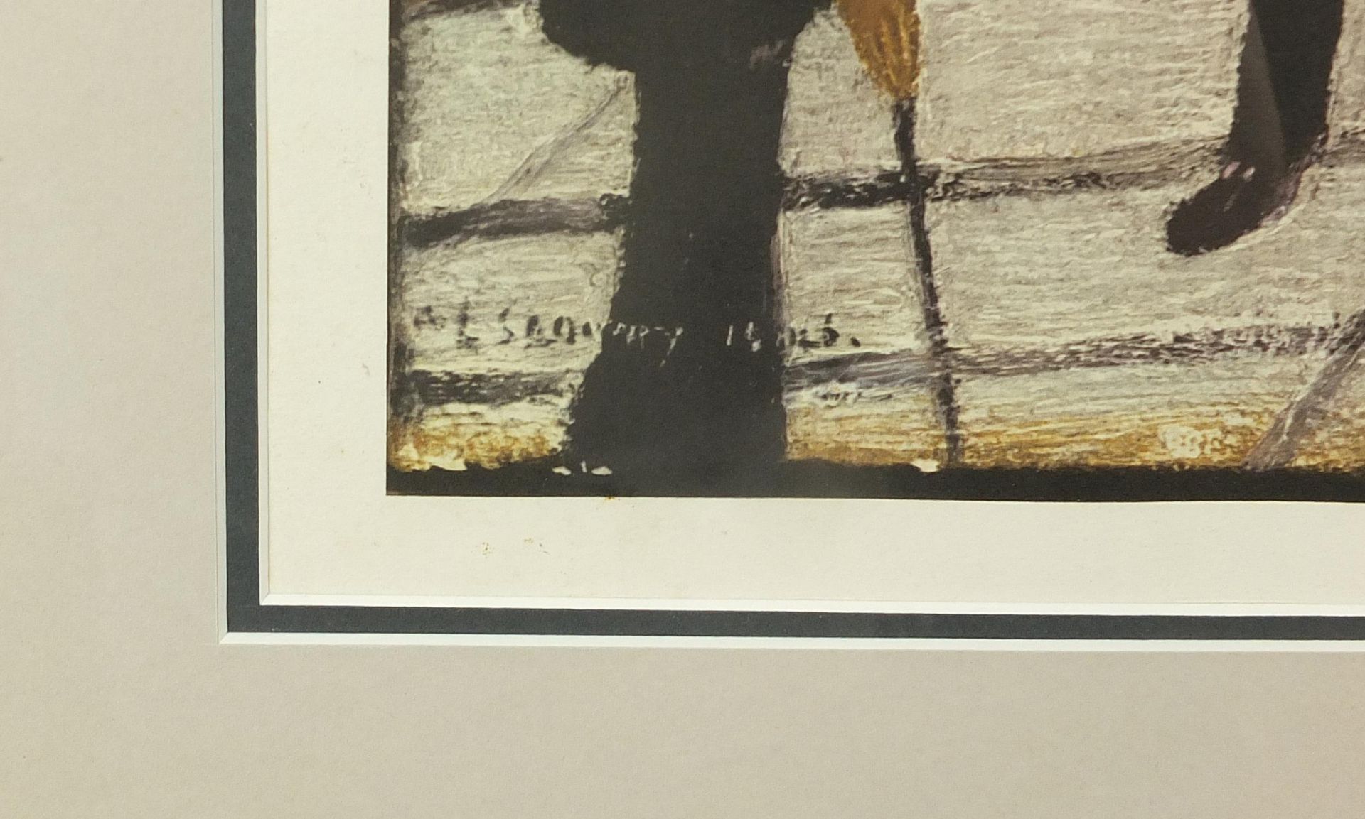 Laurence Stephen Lowry - Level crossing with train, pencil signed print in colour, Salford Museum - Image 3 of 7