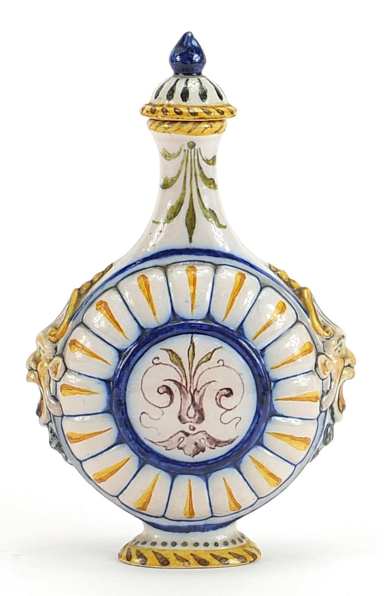 Richard Ginori, Italian Maiolica flask with twin handles, 16cm high - Image 2 of 3