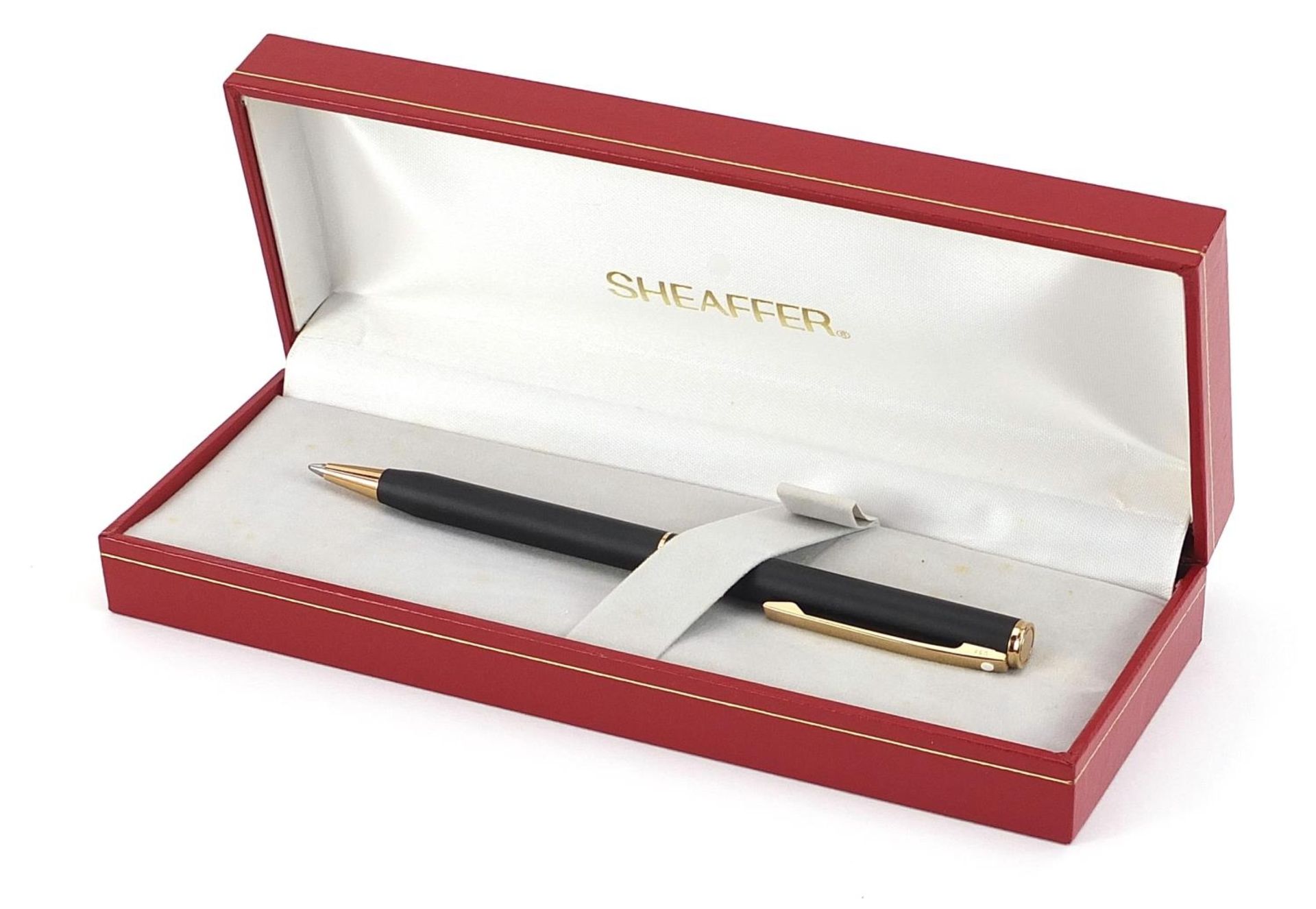 Sheaffer ballpoint pen with case, the case 18cm wide