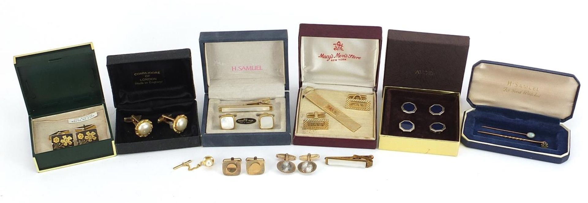Collection of vintage and later cufflinks and studs