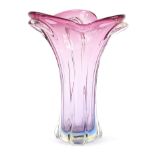 Large amethyst art glass vase, 34cm high