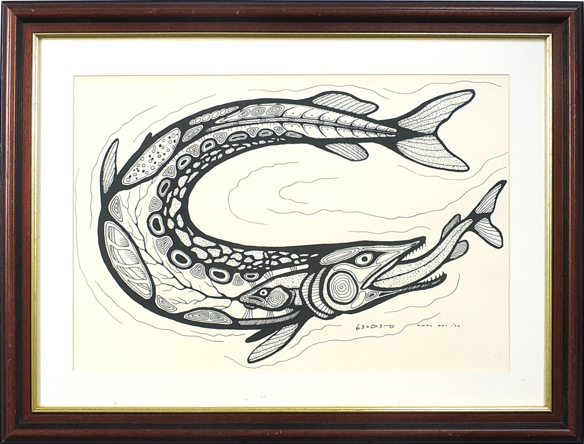 Carl Ray '72 - Circle of Life, 1970s Canadian ink on paper, inscribed verso Canadian Inuit artist - Bild 2 aus 5