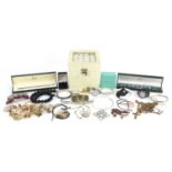 Vintage and later costume jewellery and wristwatches, some silver including a Tiffany & Co