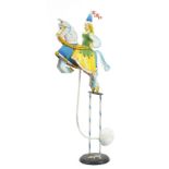 Hand painted counterbalance toy of a fairy on horseback, 51.5cm high
