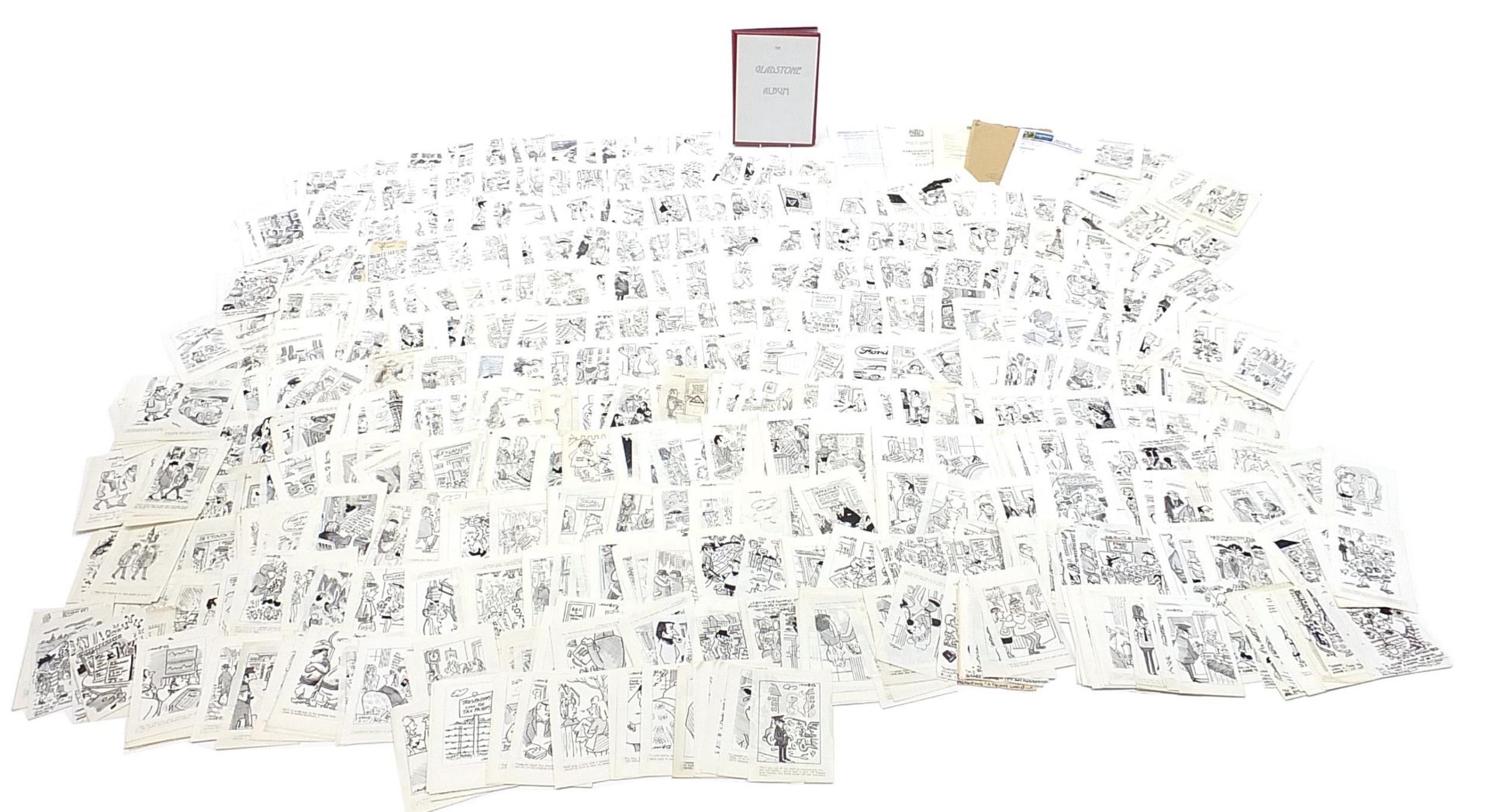 Robert Coram - Extensive collection of original cartoon ink illustrations, most with annotations,
