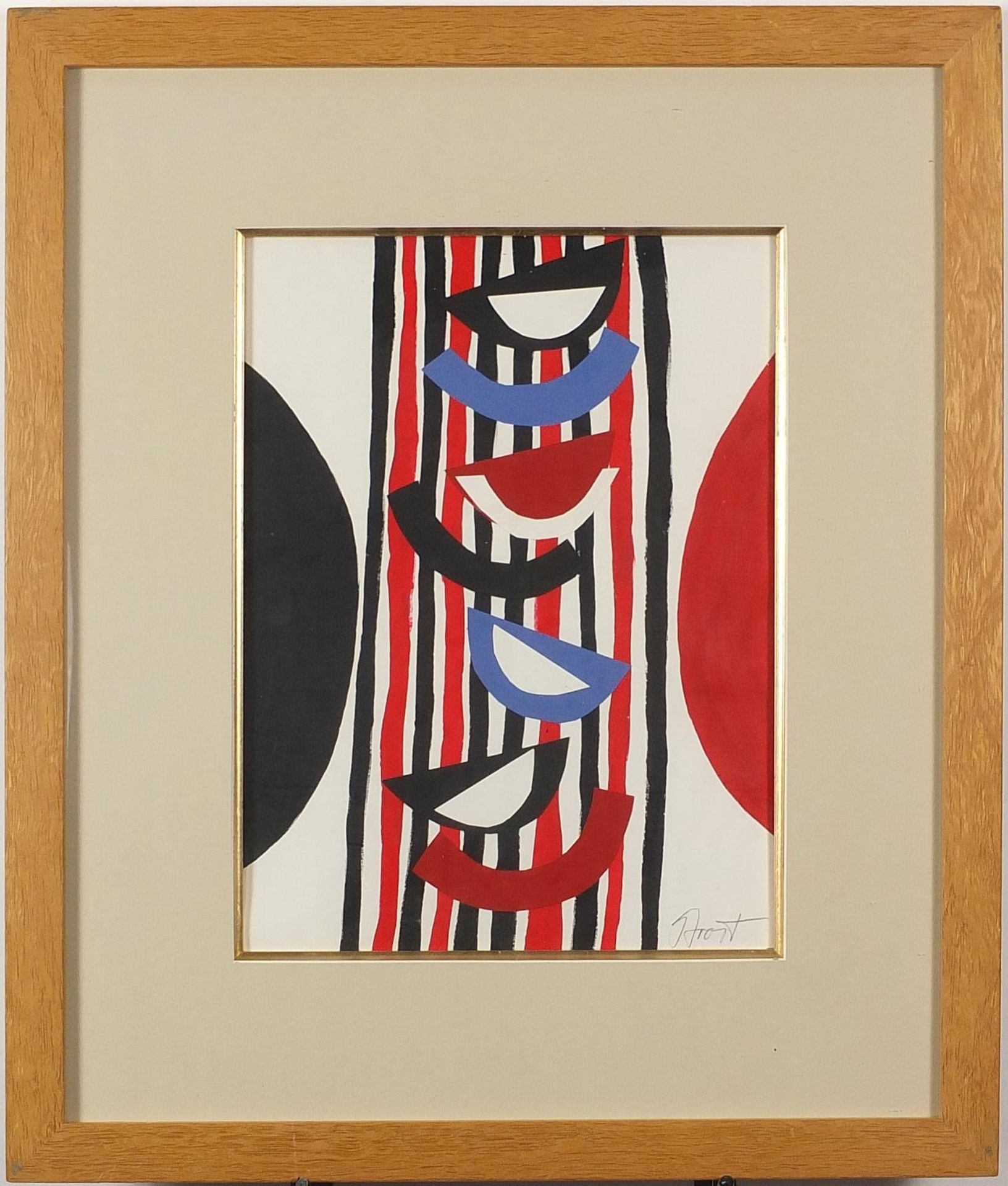 Abstract composition, geometric shapes, Modern British school collage, mounted, framed and glazed, - Image 2 of 5