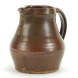 David Leach for St Ives, studio pottery jug with impressed marks around the footrim, 12cm high