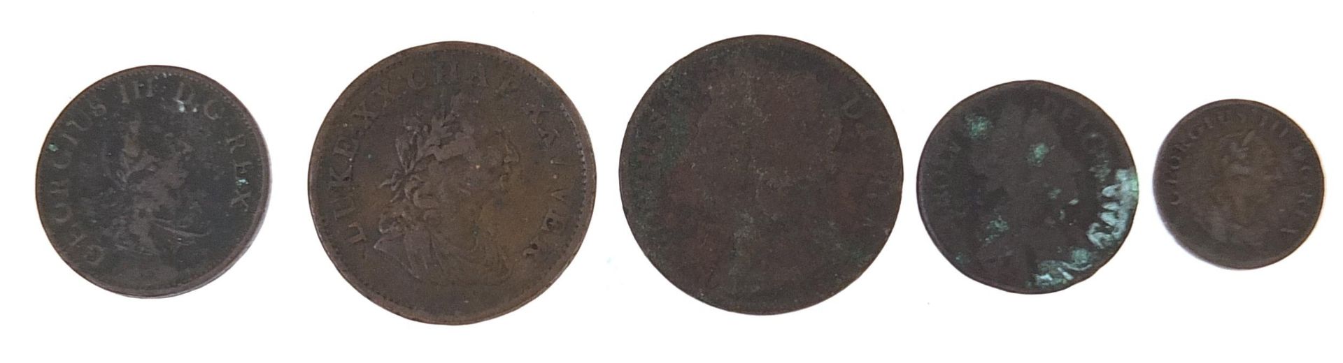 17th century and later Irish coinage including 1681 halfpenny