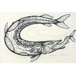 Carl Ray '72 - Circle of Life, 1970s Canadian ink on paper, inscribed verso Canadian Inuit artist