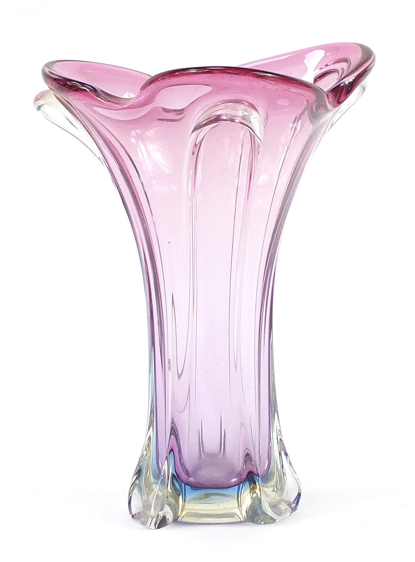 Large amethyst art glass vase, 34cm high - Image 2 of 3