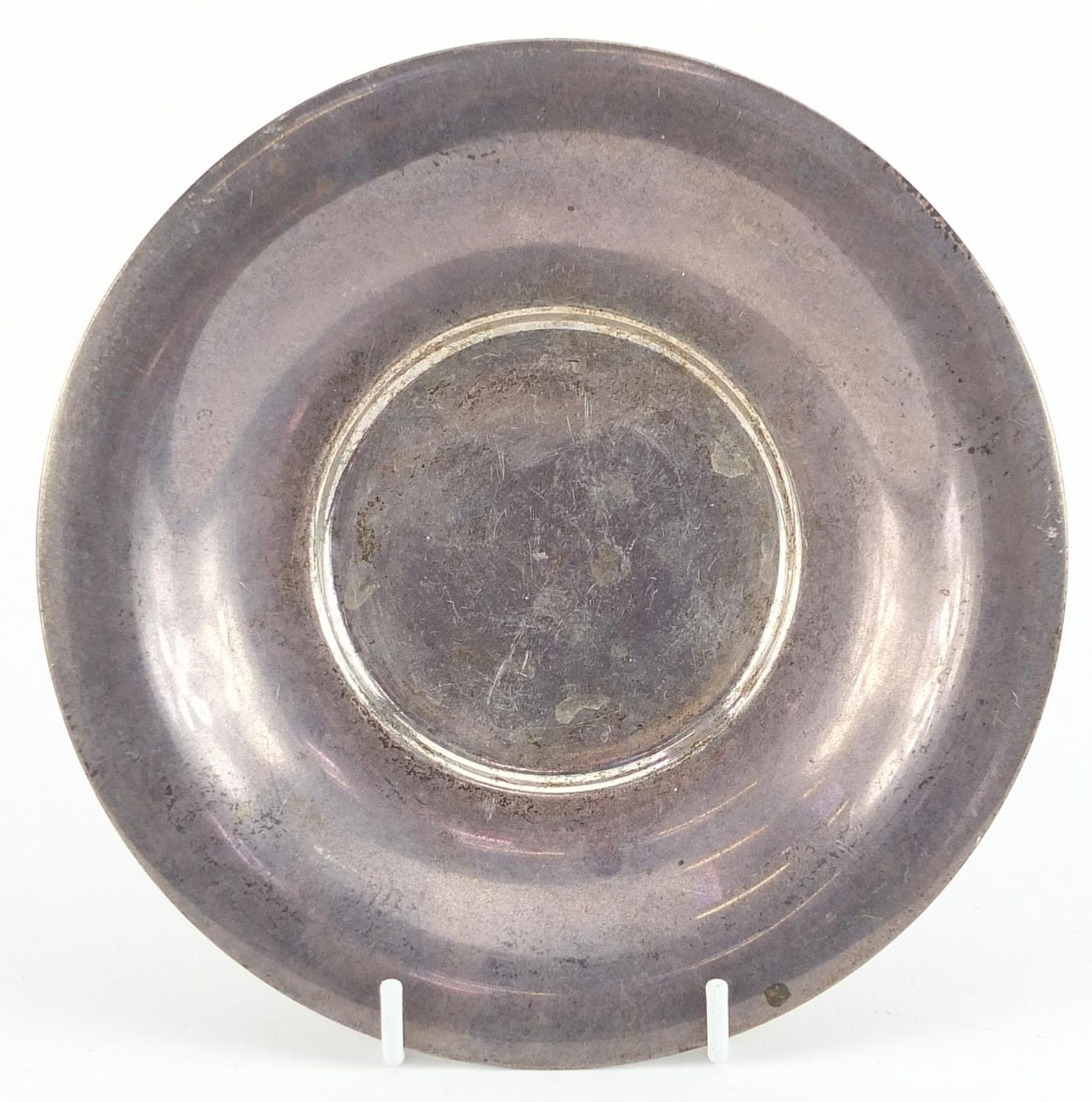 Tiffany & Co, circular sterling silver dish, 16cm in diameter, 162.0g