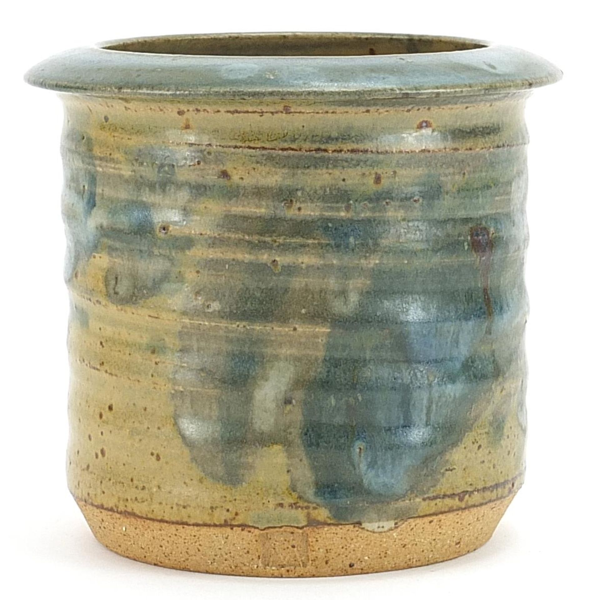 Michael Casson, studio pottery ribbed vase with impressed mark around the foot rim, 12cm high - Image 2 of 4