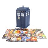 Doctor Who tardis trade card holder with cards, 28.5cm high