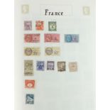 Collection of French stamps arranged in a Stanley Gibbons album