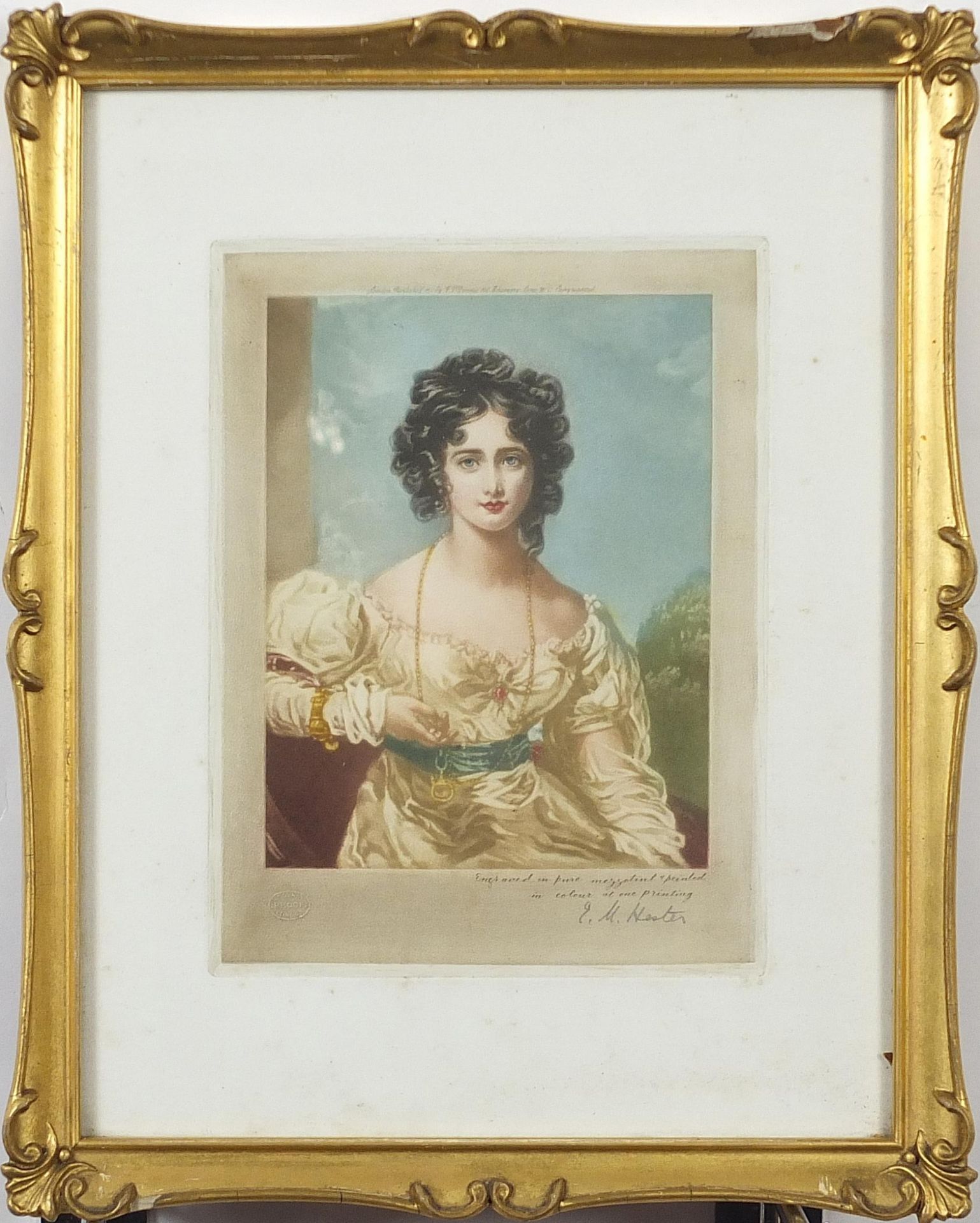E M Hester - Miss Byng and Miss Crocker, pair of pencil signed mezzotints in colour, one after Sir - Image 8 of 11
