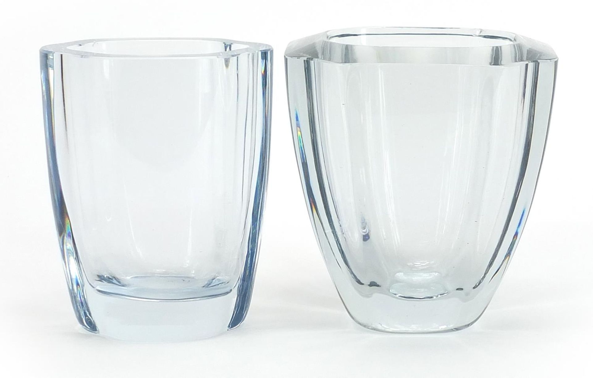 Stromberg, two Scandinavian pale blue glass vases, the largest 14.5cm high - Bild 4 aus 7