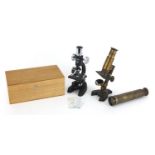 Optical items including a Boy Scouts Teliscout two draw brass telescope and two adjustable