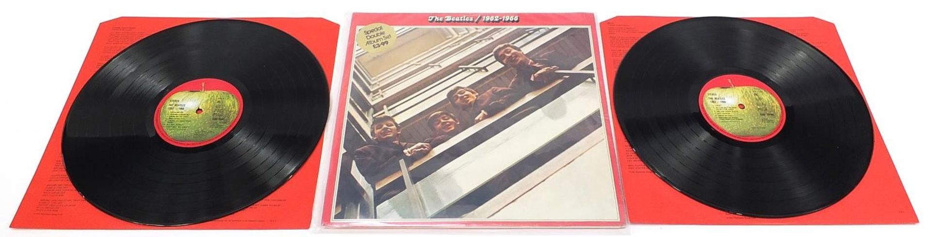 Nine The Beatles 1962-1966 vinyl LP records including Special Double Album set and red vinyl - Image 13 of 20