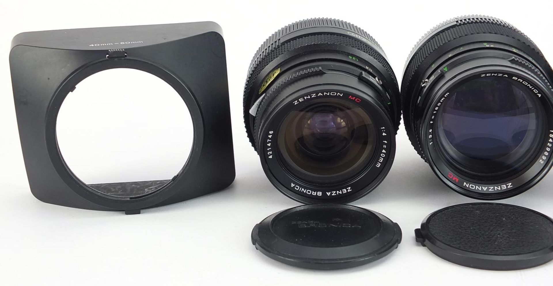 Three Zenza Bronica camera lenses and parts comprising 150mm, 40mm and 50mm - Image 2 of 4