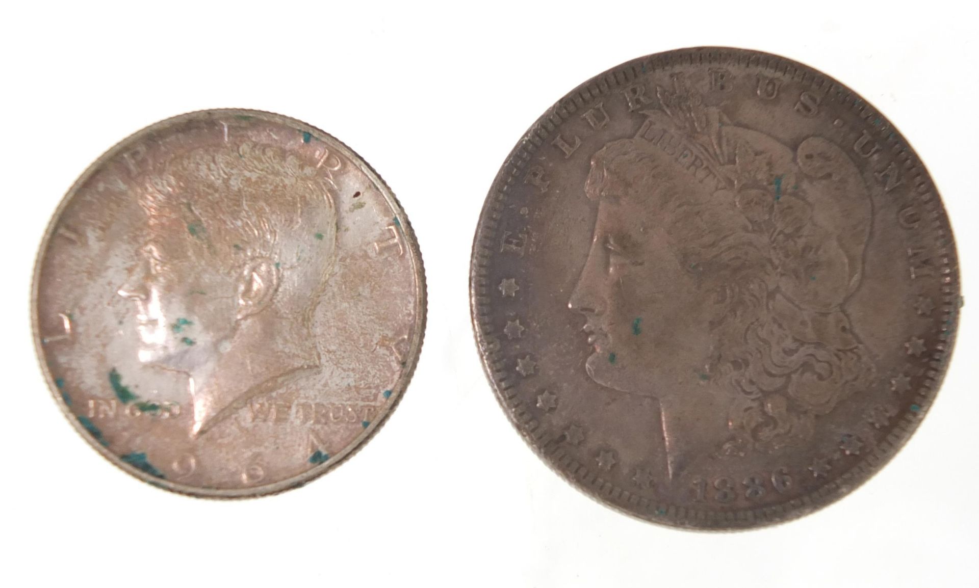 American 1886 dollar and 1964 half dollar - Bild 2 aus 2