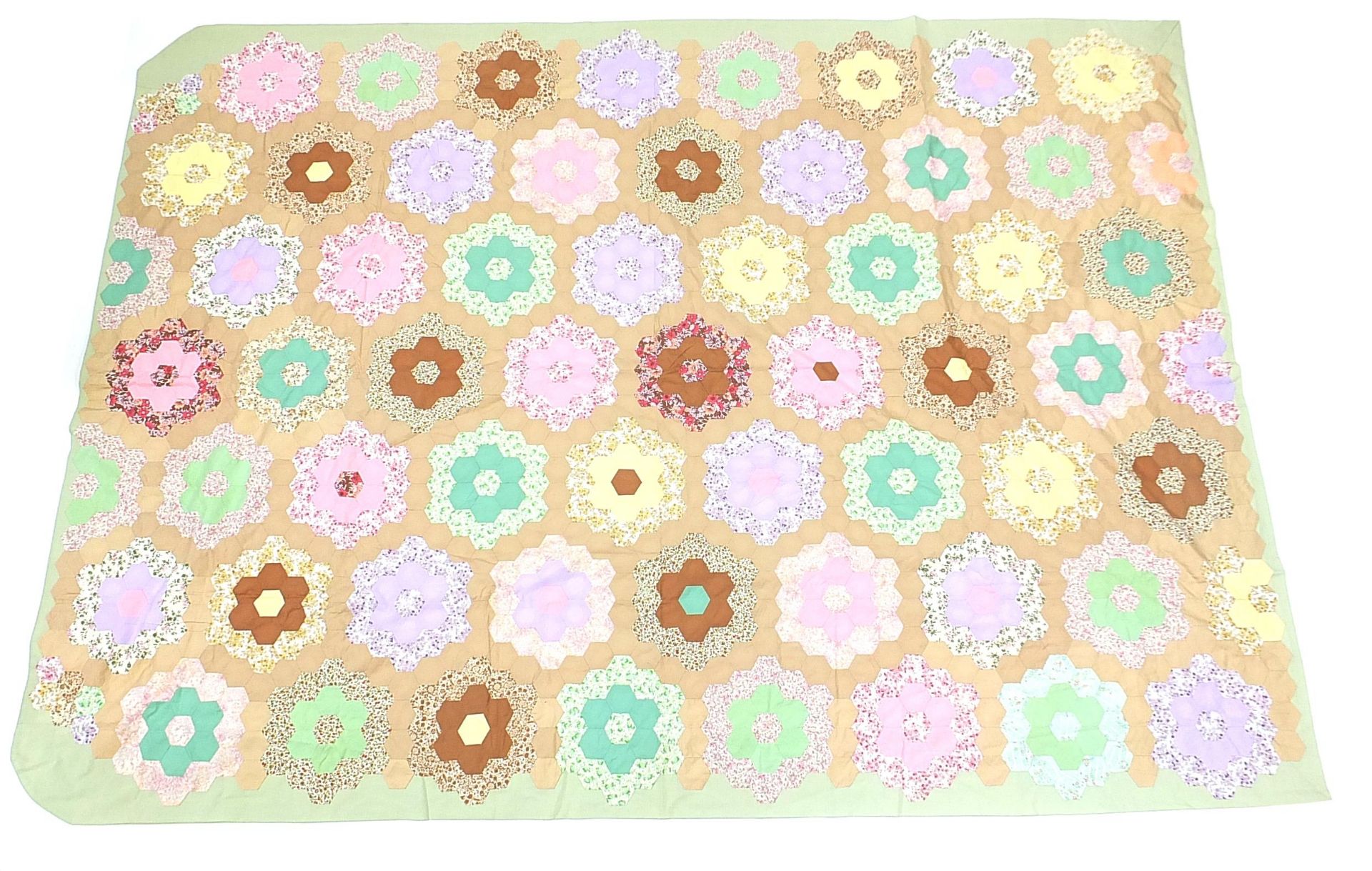 Large patchwork quilt, 248cm x 180cm