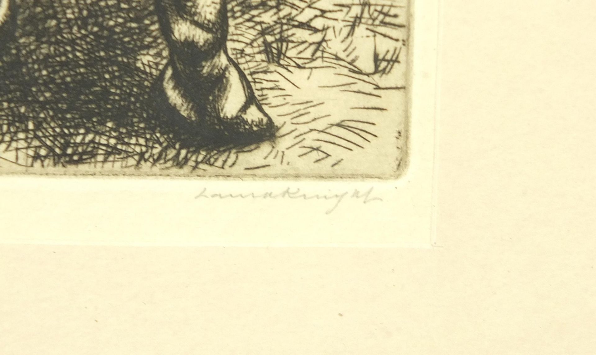 Dame Laura Knight - The Bareback Rider, pencil signed etching, C Dingley labels verso, mounted, - Bild 4 aus 6