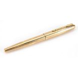 Parker gold plated fountain pen with 14k gold nib and fitted case