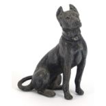 WMF, German silver plated model of a seated dog, 7.5cm high