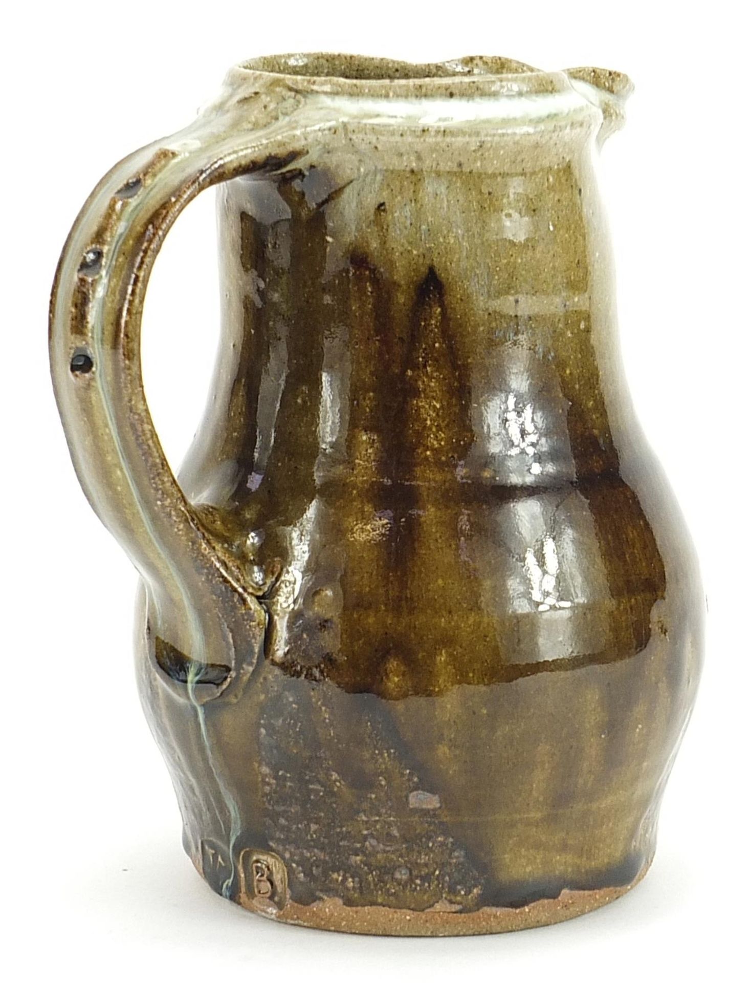 Jim Malone for Burnby, studio pottery jug with relief decoration and impressed marks, 17cm high - Bild 2 aus 4