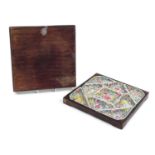 Chinese porcelain millefleurs porcelain hors d'oeuvres dishes housed in a hardwood case, overall